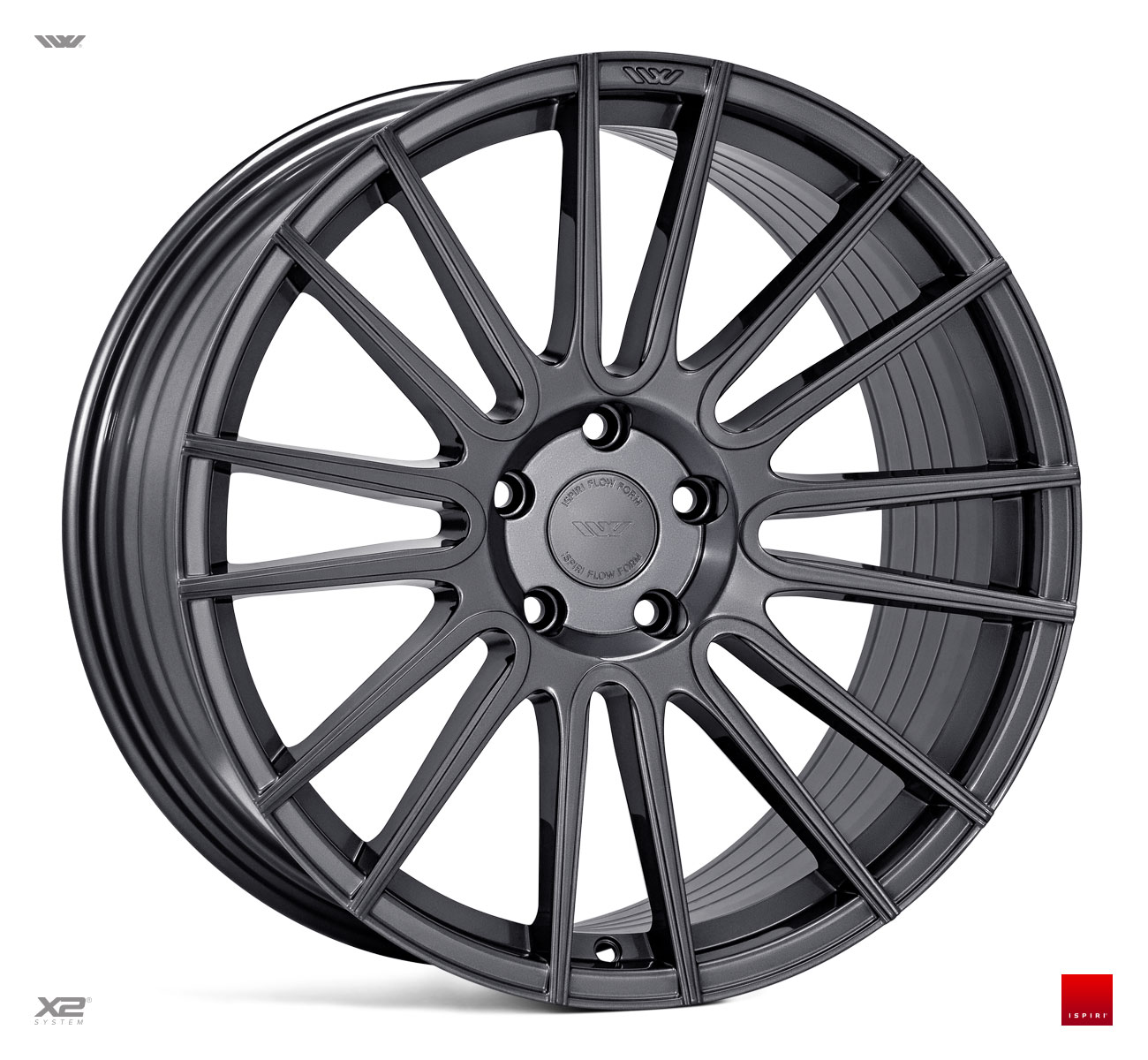 NEW 20" ISPIRI FFR8 8-TWIN CURVED SPOKE ALLOY WHEELS IN CARBON GRAPHITE, DEEP CONCAVE 9.5/10.5"